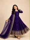 Oc 252 Fendy Sillk Sequence Embroidery Work Girls Kids Wear